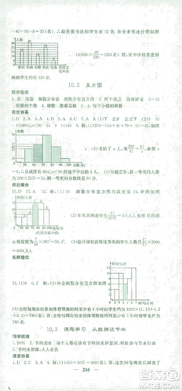 四川大學(xué)出版社2021名校課堂內(nèi)外數(shù)學(xué)七年級(jí)下冊(cè)人教版答案