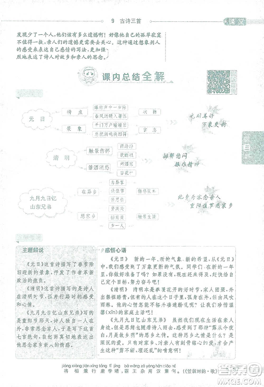 陜西人民教育出版社2021小學(xué)教材全解三年級(jí)語(yǔ)文下冊(cè)人教版參考答案