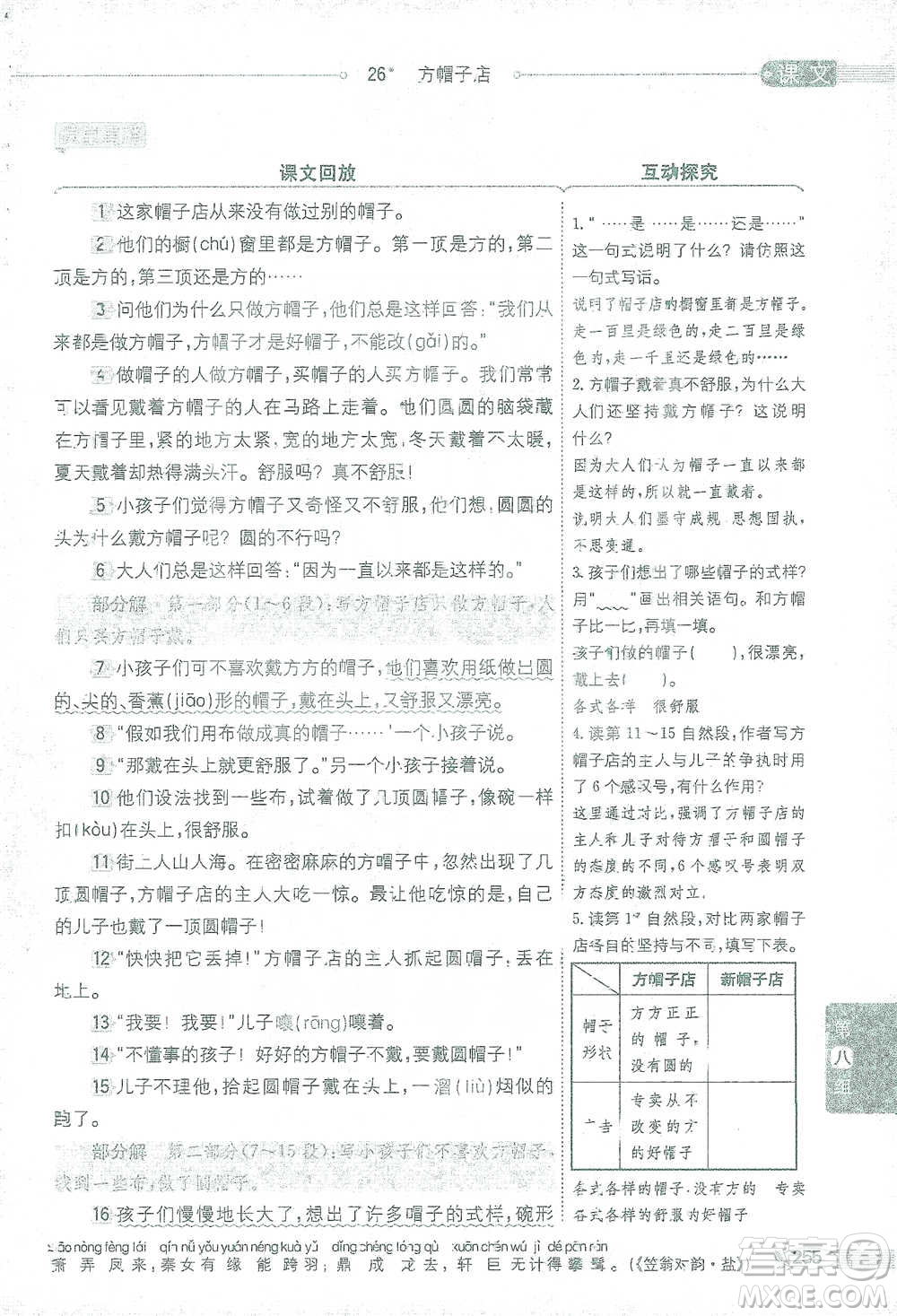 陜西人民教育出版社2021小學(xué)教材全解三年級(jí)語(yǔ)文下冊(cè)人教版參考答案