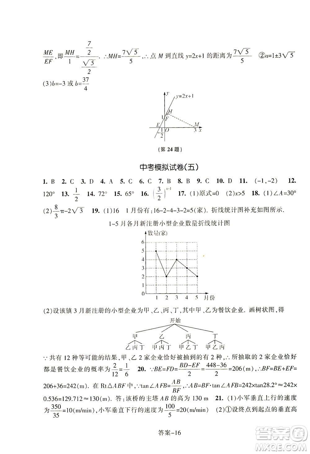 浙江少年兒童出版社2021每課一練九年級下冊數(shù)學(xué)ZH浙教版答案