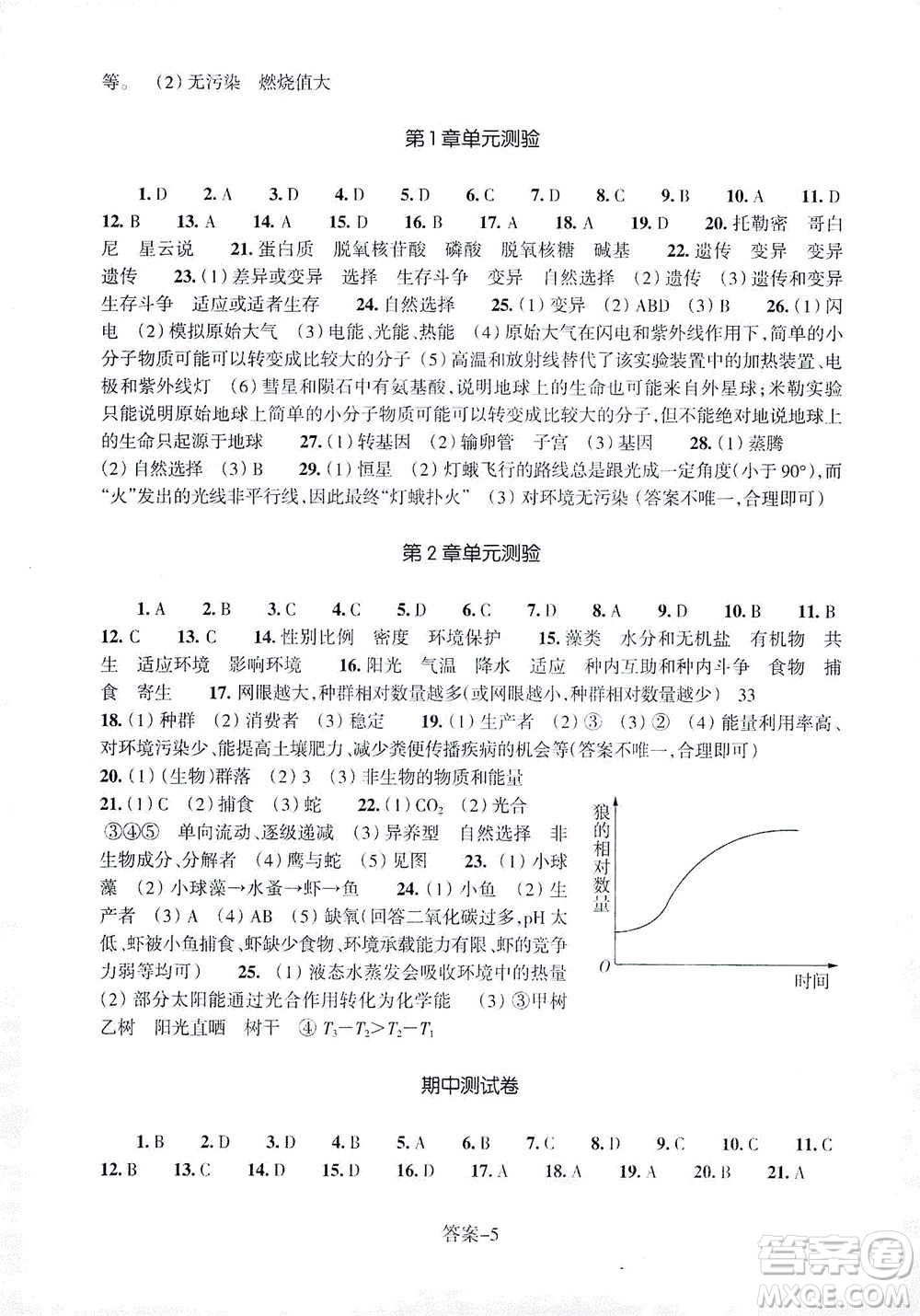 浙江少年兒童出版社2021每課一練九年級(jí)下冊科學(xué)ZH浙教版答案