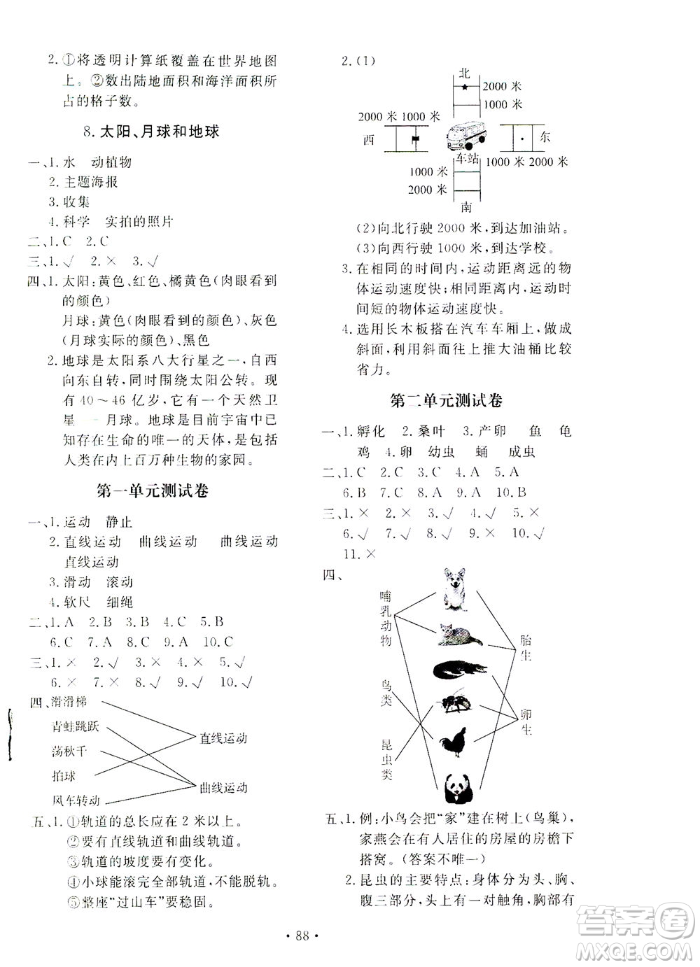 北京教育出版社2021新課堂同步訓(xùn)練科學(xué)三年級(jí)下冊(cè)教育科學(xué)版答案