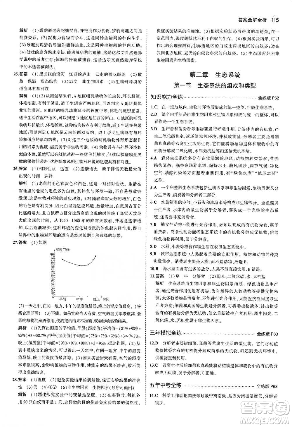 教育科學(xué)出版社2021年5年中考3年模擬初中生物八年級(jí)下冊(cè)冀少版參考答案