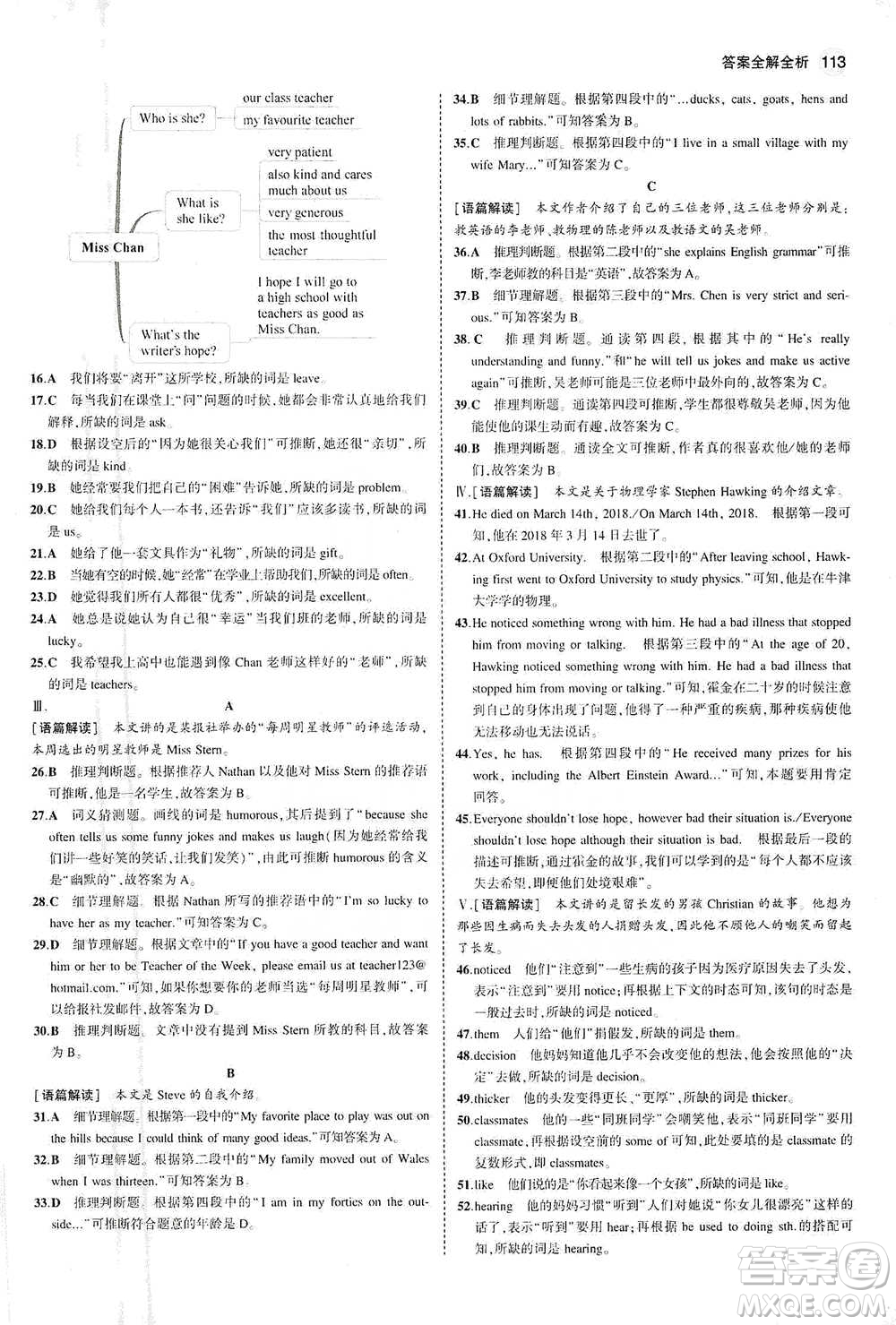 教育科學(xué)出版社2021年5年中考3年模擬初中英語八年級(jí)下冊外研版參考答案