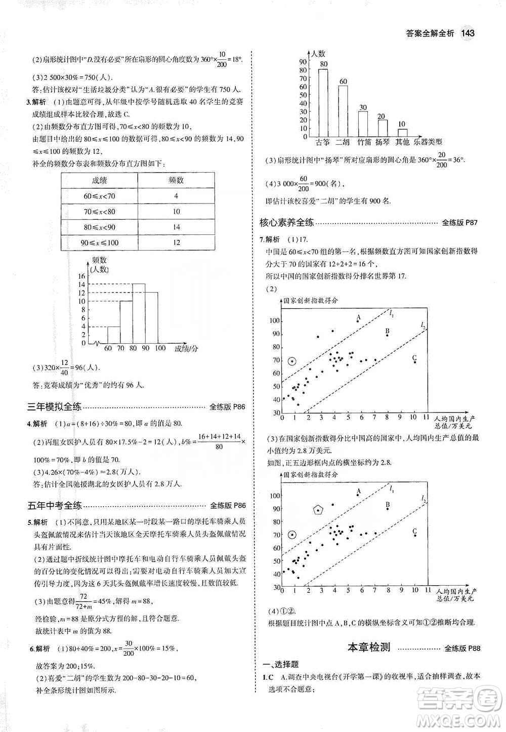 教育科學出版社2021年5年中考3年模擬初中數(shù)學七年級下冊人教版參考答案