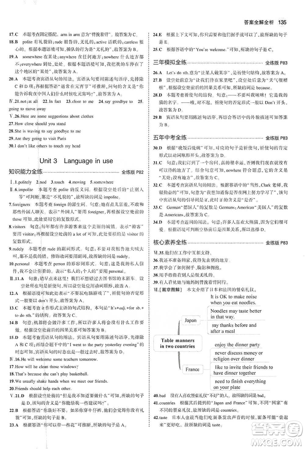 教育科學(xué)出版社2021年5年中考3年模擬初中英語七年級下冊外研版參考答案