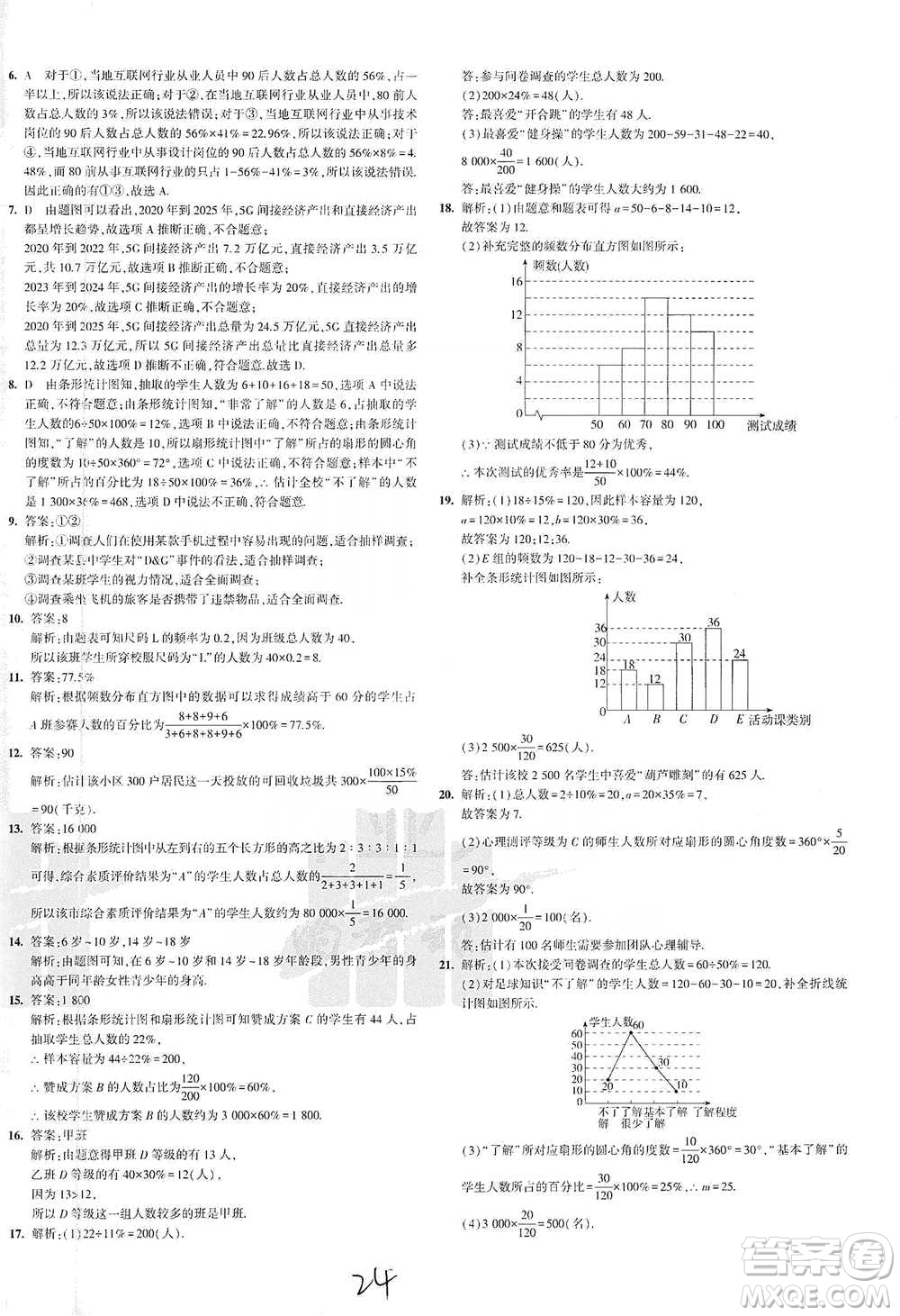 教育科學(xué)出版社2021年5年中考3年模擬初中試卷數(shù)學(xué)七年級(jí)下冊(cè)人教版參考答案