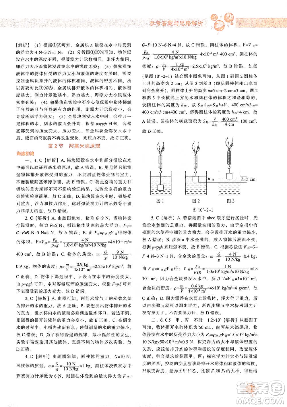 遼寧教育出版社2021尖子生題庫(kù)物理八年級(jí)下冊(cè)人教版參考答案