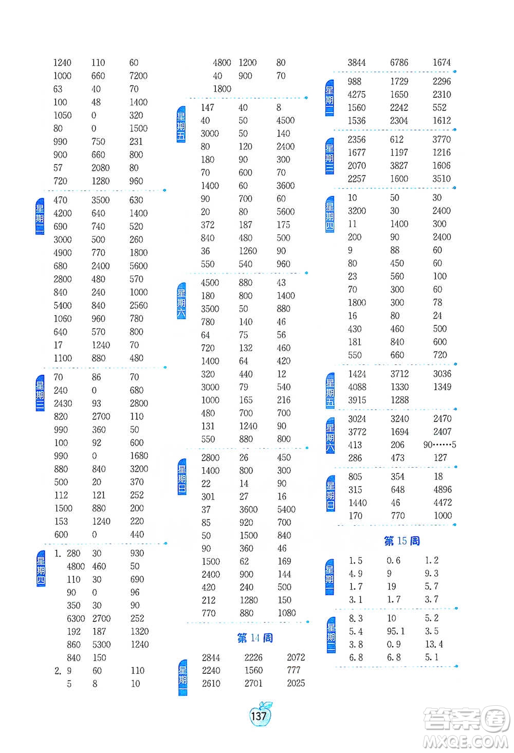 江蘇人民出版社2021小學數學計算高手三年級下冊人教版參考答案