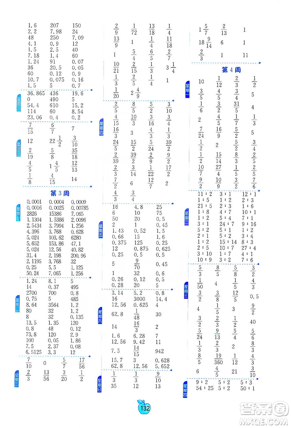 江蘇人民出版社2021小學(xué)數(shù)學(xué)計(jì)算高手六年級(jí)下冊(cè)北師大版參考答案