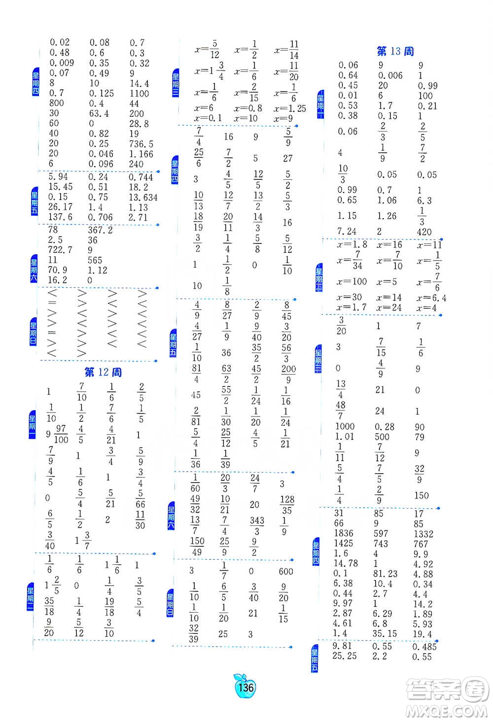 江蘇人民出版社2021小學(xué)數(shù)學(xué)計(jì)算高手六年級(jí)下冊(cè)北師大版參考答案