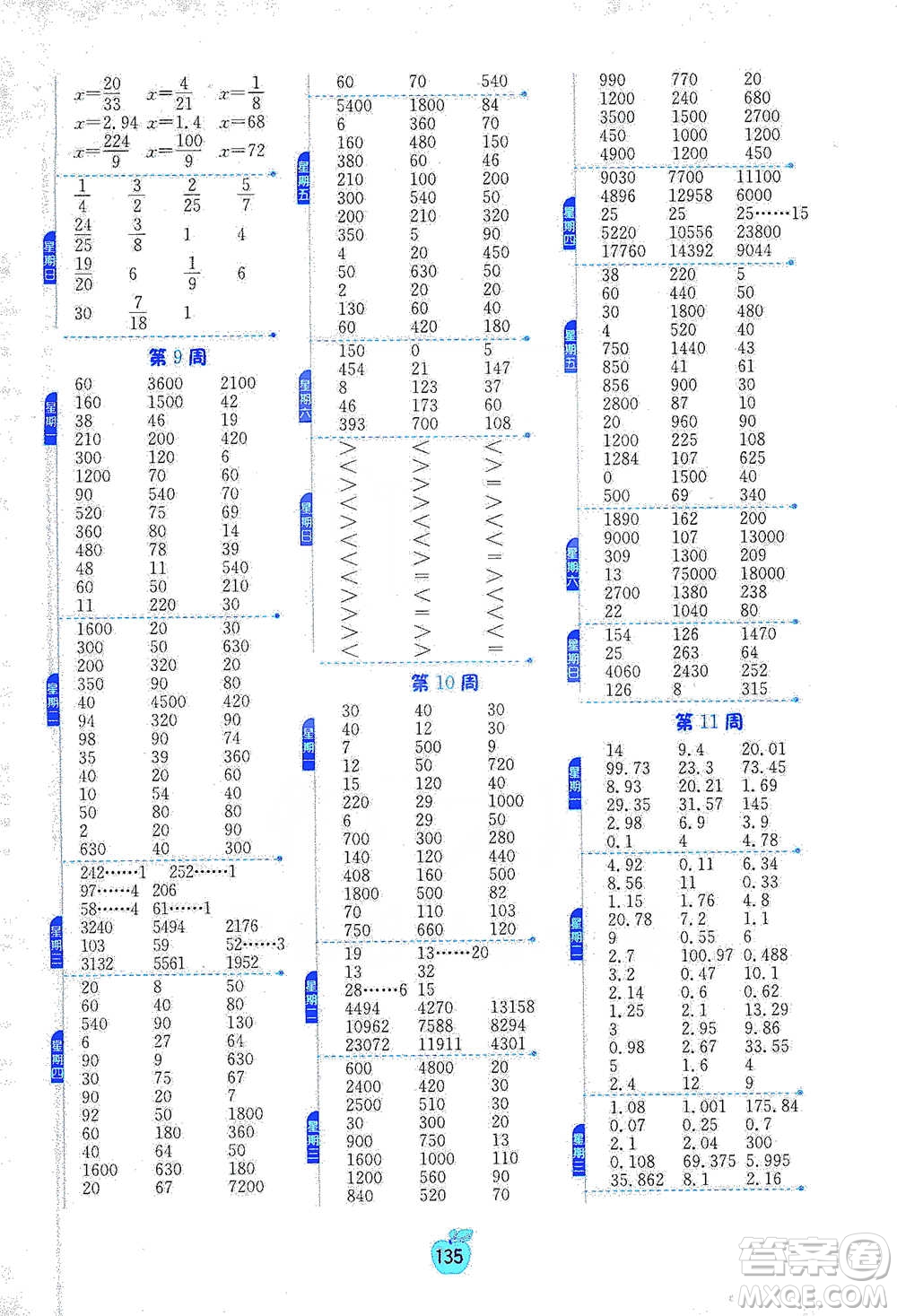 江蘇人民出版社2021小學(xué)數(shù)學(xué)計(jì)算高手六年級(jí)下冊(cè)北師大版參考答案