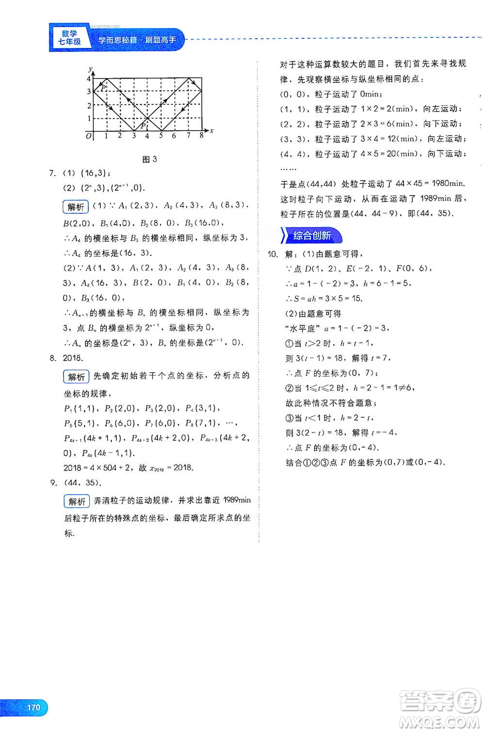 現(xiàn)代教育出版社2021學(xué)而思刷題高手初中數(shù)學(xué)七年級參考答案