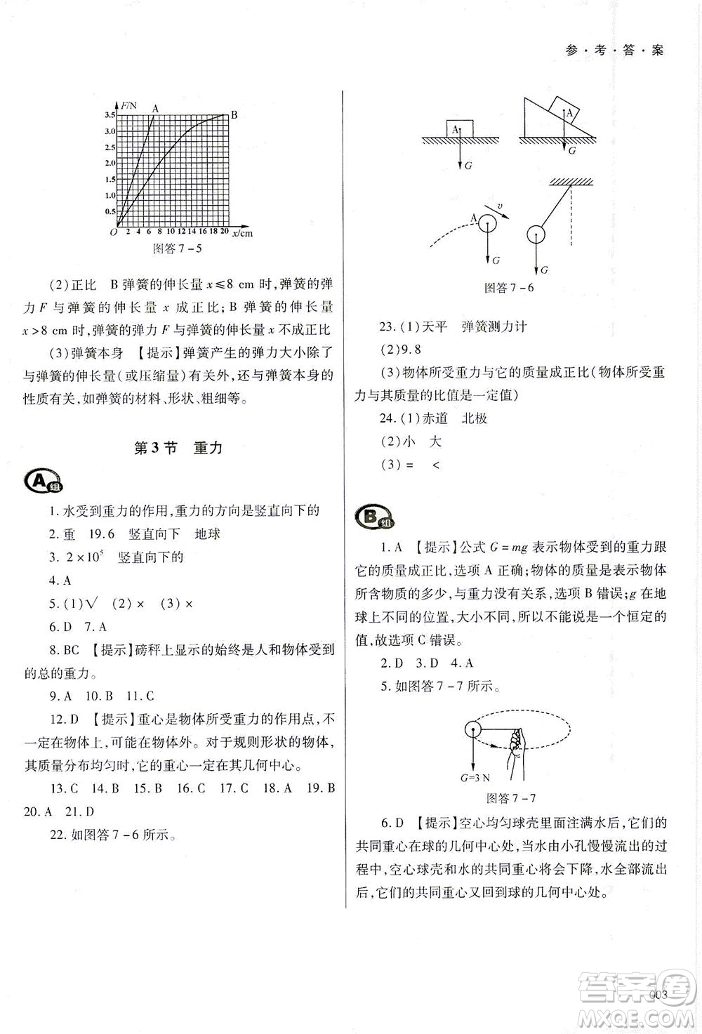 天津教育出版社2021學(xué)習(xí)質(zhì)量監(jiān)測八年級(jí)物理下冊人教版答案