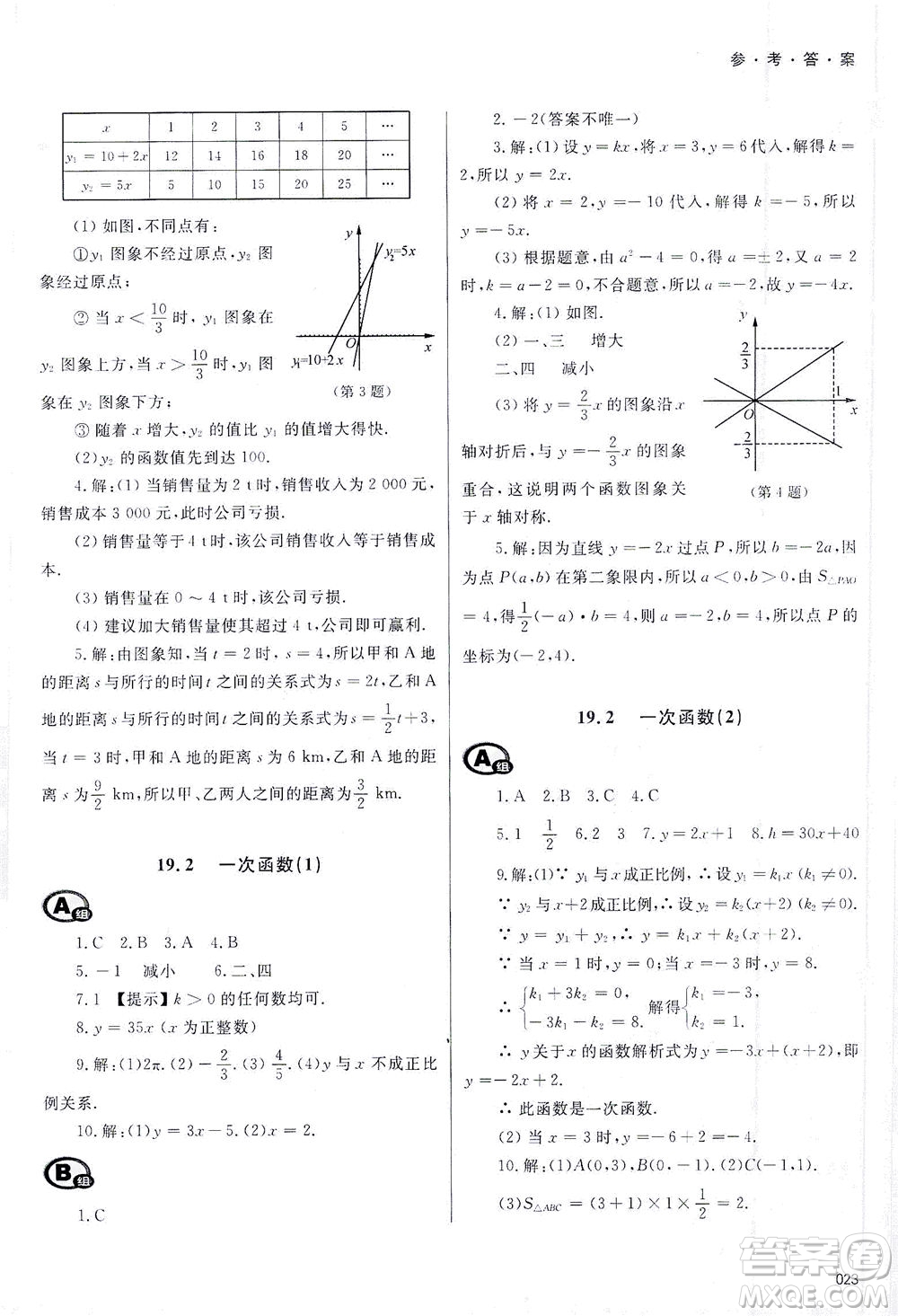 天津教育出版社2021學(xué)習(xí)質(zhì)量監(jiān)測八年級數(shù)學(xué)下冊人教版答案