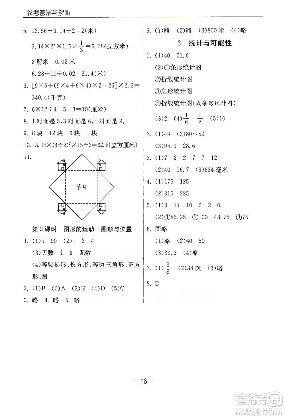 江蘇人民出版社2021實驗班提優(yōu)課堂數(shù)學(xué)六年級下冊蘇教版參考答案