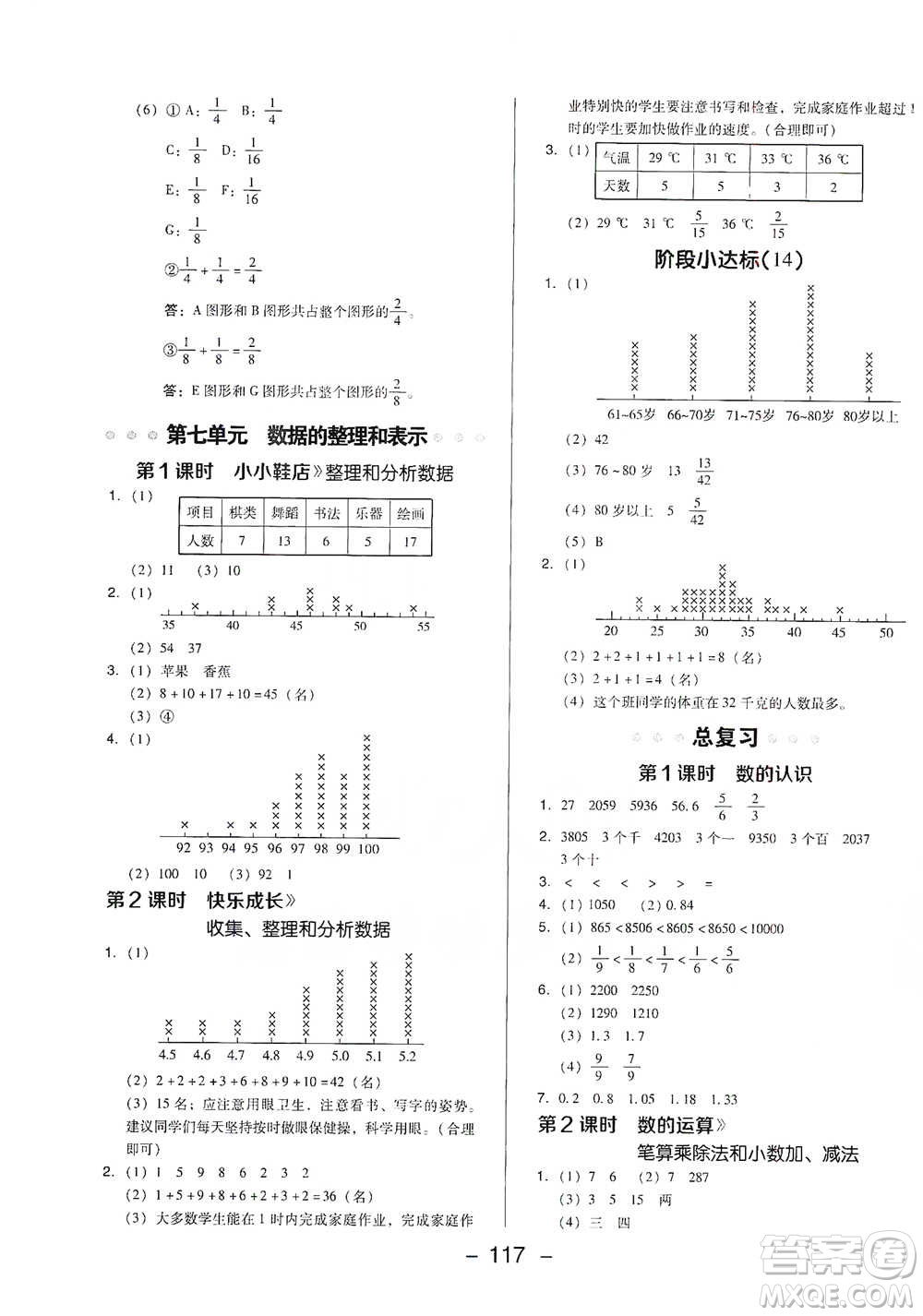 陜西人民教育出版社2021典中點(diǎn)三年級(jí)下冊(cè)數(shù)學(xué)北師大版參考答案