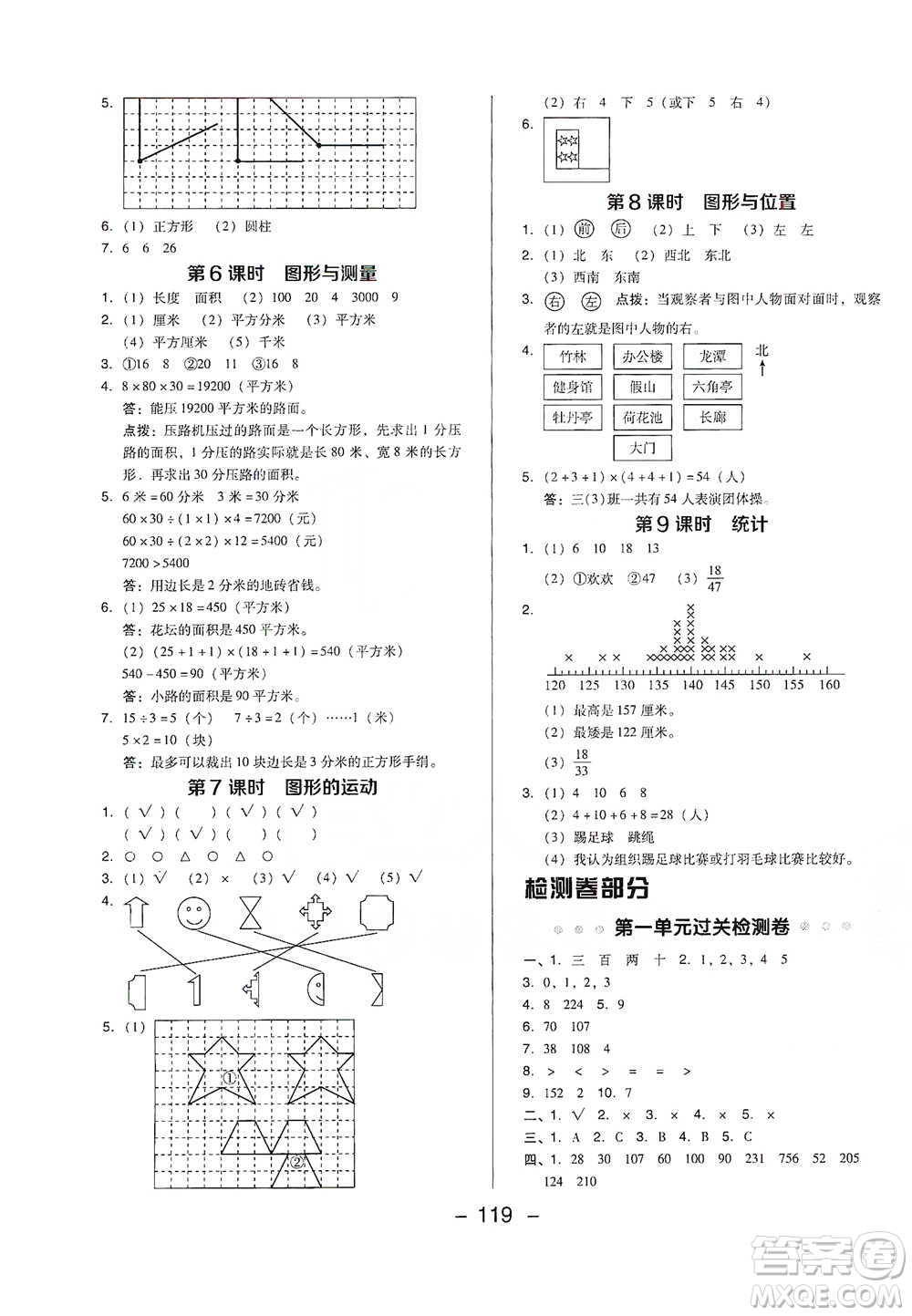 陜西人民教育出版社2021典中點(diǎn)三年級(jí)下冊(cè)數(shù)學(xué)北師大版參考答案