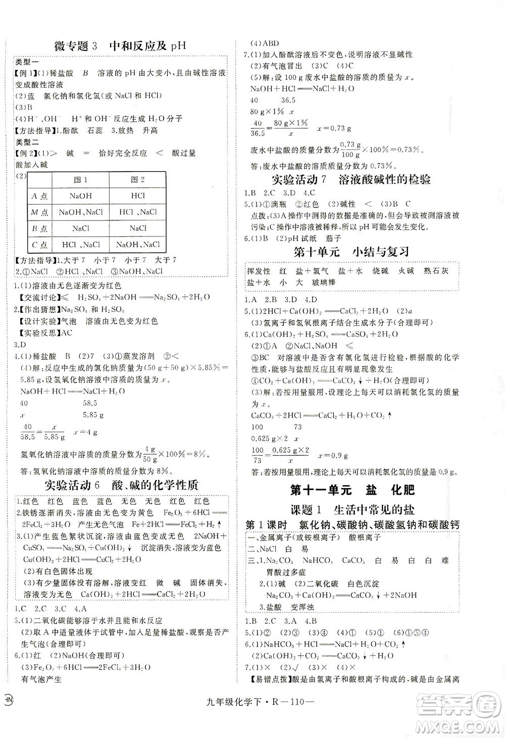 延邊大學(xué)出版社2021學(xué)練優(yōu)化學(xué)九年級(jí)下冊(cè)人教版河南專版答案