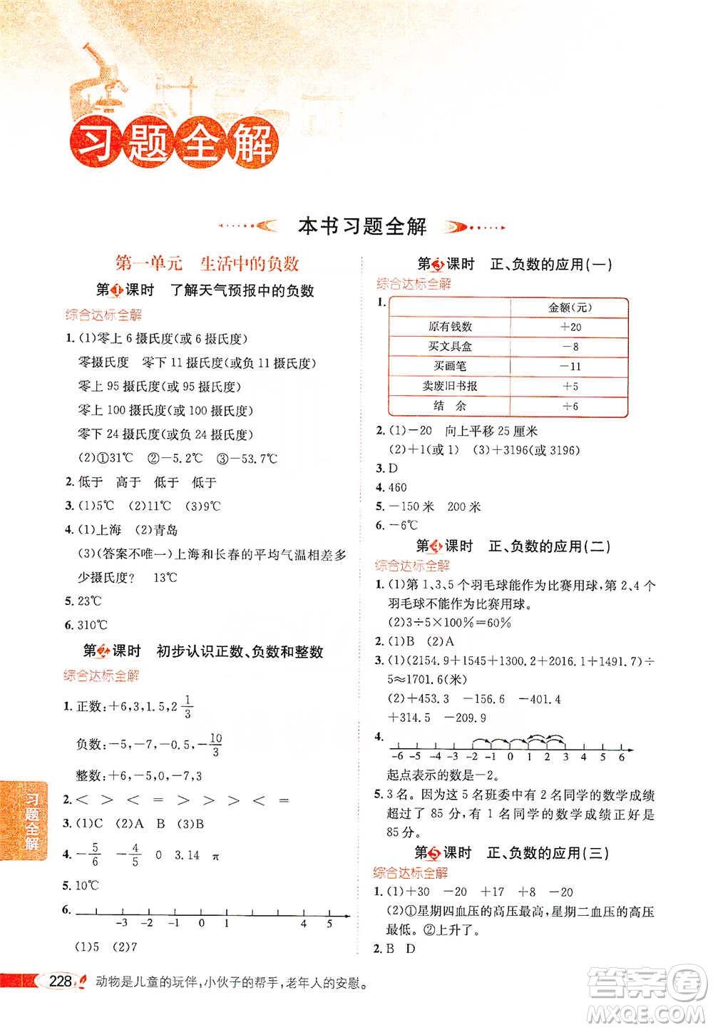 陜西人民教育出版社2021小學教材全解六年級下冊數學河北教育版參考答案