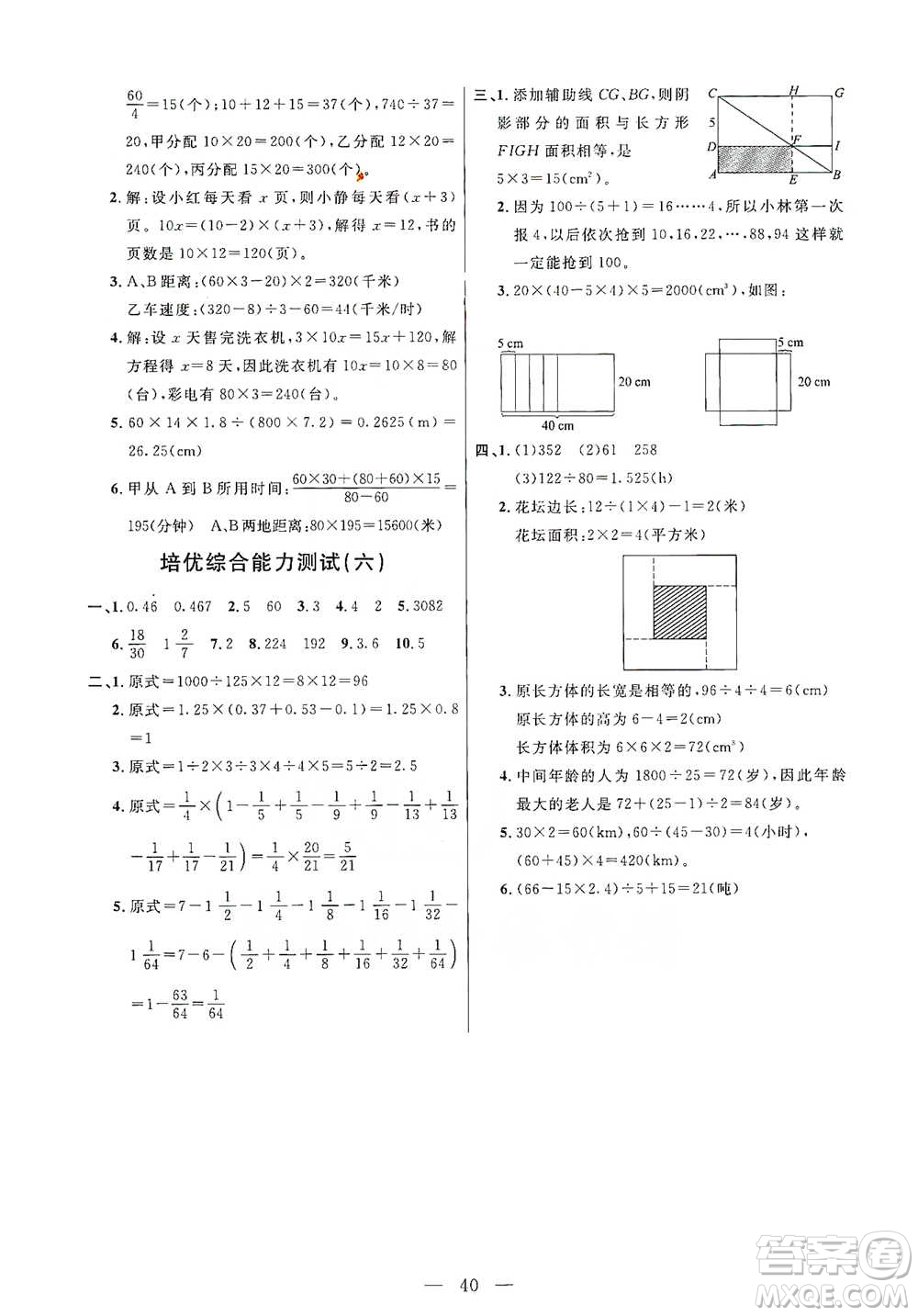 崇文書局2021培優(yōu)新幫手五年級(jí)數(shù)學(xué)通用版參考答案