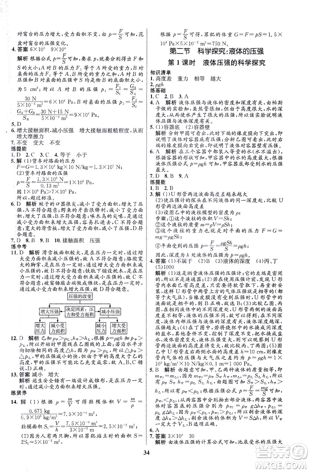 現(xiàn)代教育出版社2021初中同步學(xué)考優(yōu)化設(shè)計八年級物理下冊HK滬科版答案