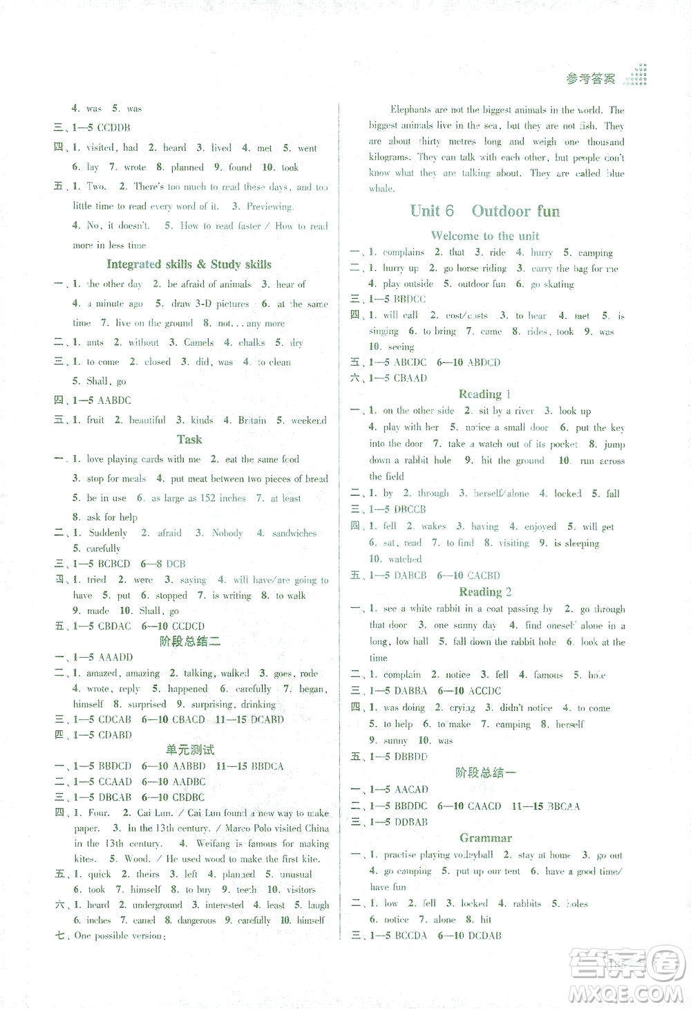 江蘇鳳凰美術(shù)出版社2021創(chuàng)新課時(shí)作業(yè)本英語(yǔ)七年級(jí)下冊(cè)江蘇版答案