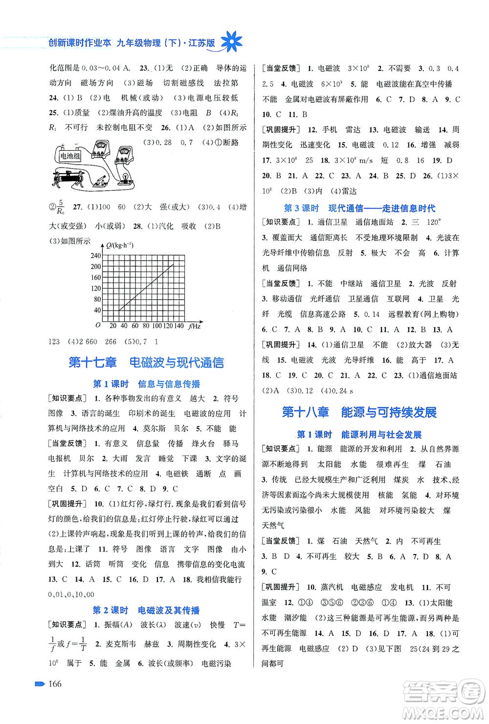 江蘇鳳凰美術出版社2021創(chuàng)新課時作業(yè)本物理九年級下冊江蘇版答案