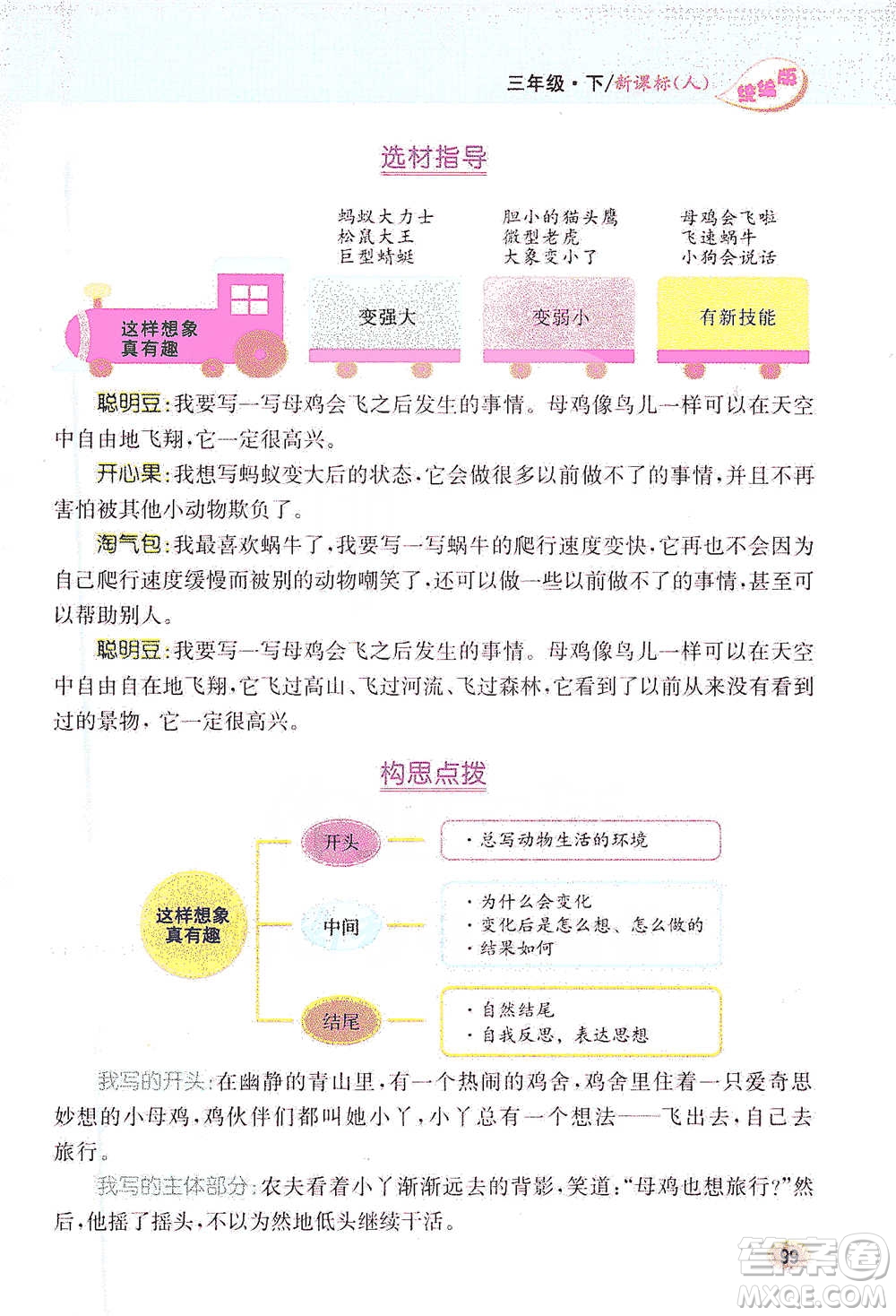 吉林人民出版社2021小學(xué)教材完全解讀同步作文三年級下冊語文參考答案