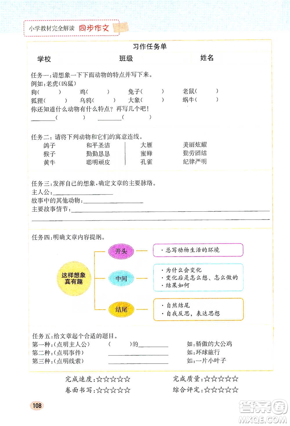 吉林人民出版社2021小學(xué)教材完全解讀同步作文三年級下冊語文參考答案