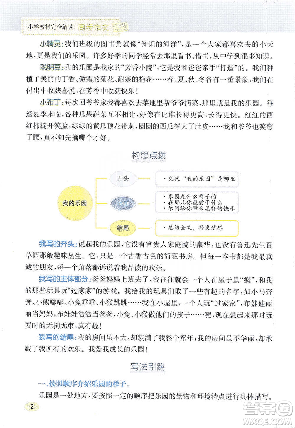 吉林人民出版社2021小學教材完全解讀同步作文四年級下冊語文參考答案