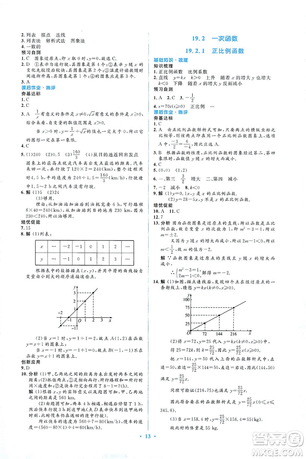 人民教育出版社2021同步解析與測評八年級數(shù)學(xué)下冊人教版答案