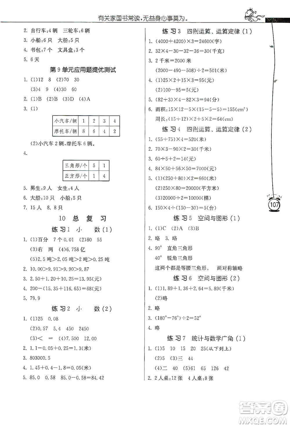 江蘇人民出版社2021小學數(shù)學應用題解題高手四年級下冊人教版參考答案