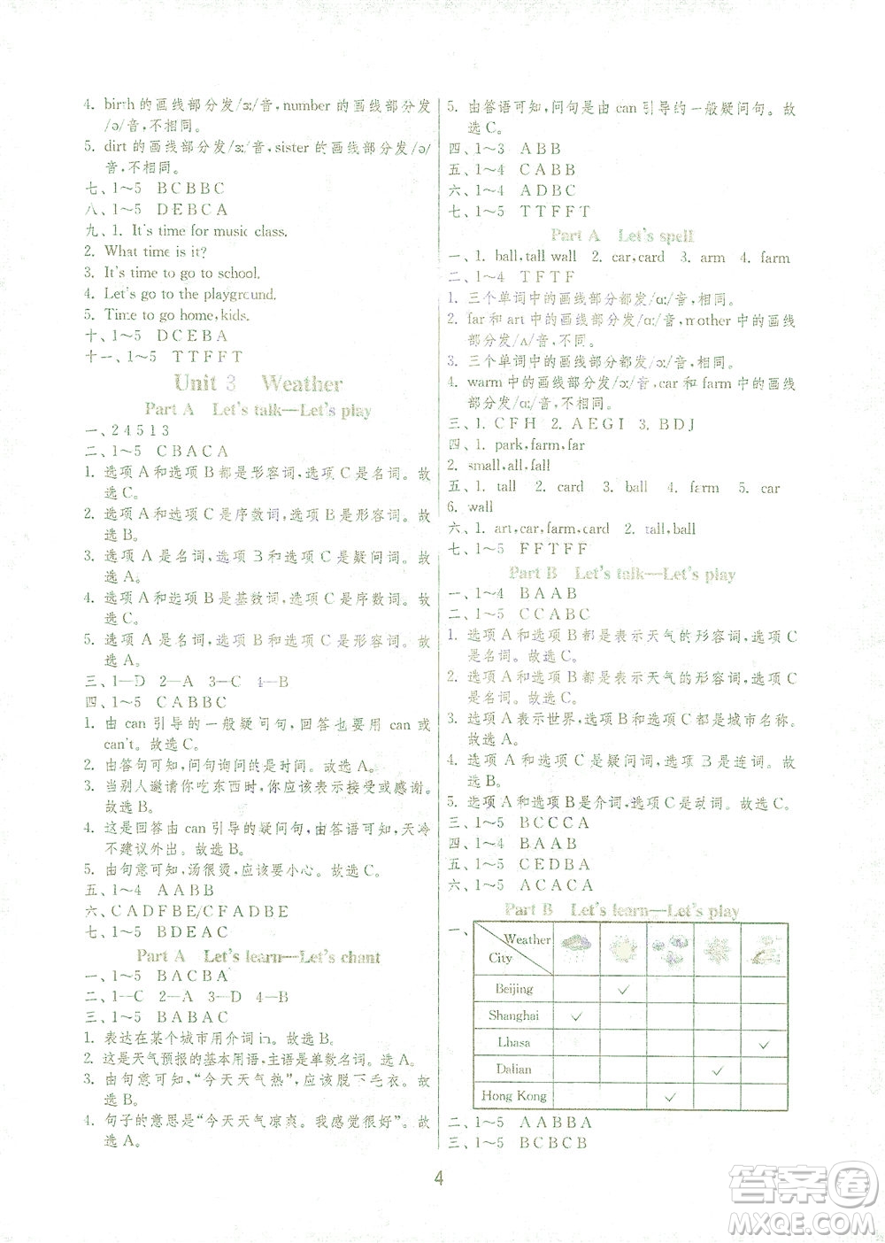 江蘇人民出版社2021實(shí)驗(yàn)班提優(yōu)訓(xùn)練四年級(jí)英語(yǔ)下冊(cè)RJPEP人教版答案