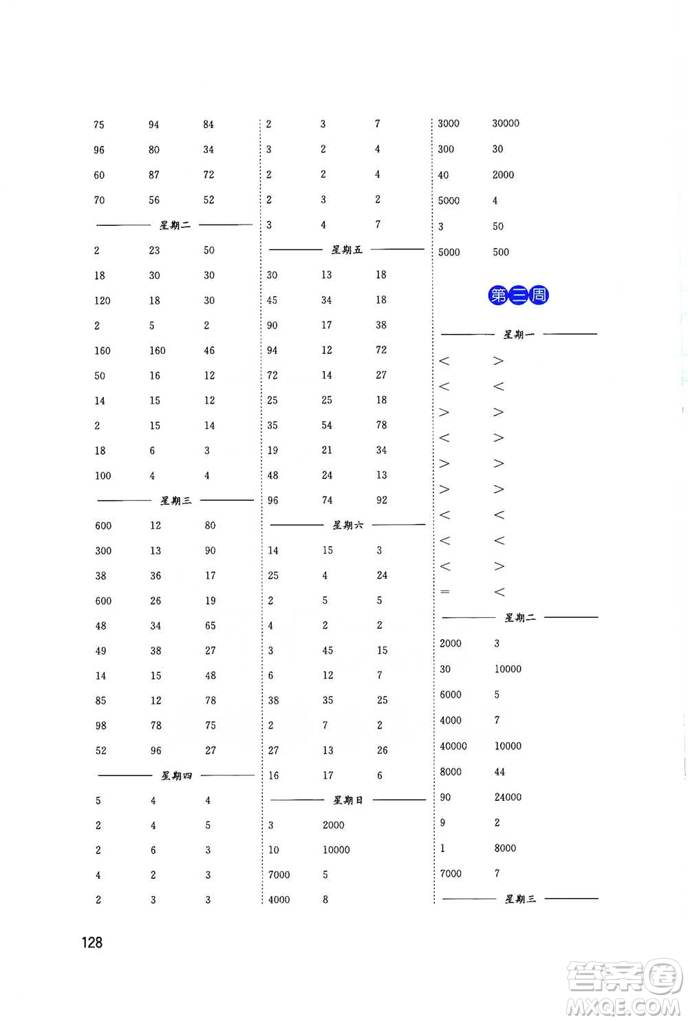 東南大學(xué)出版社2021名師點撥分級培優(yōu)速算能手?jǐn)?shù)學(xué)四年級下冊參考答案