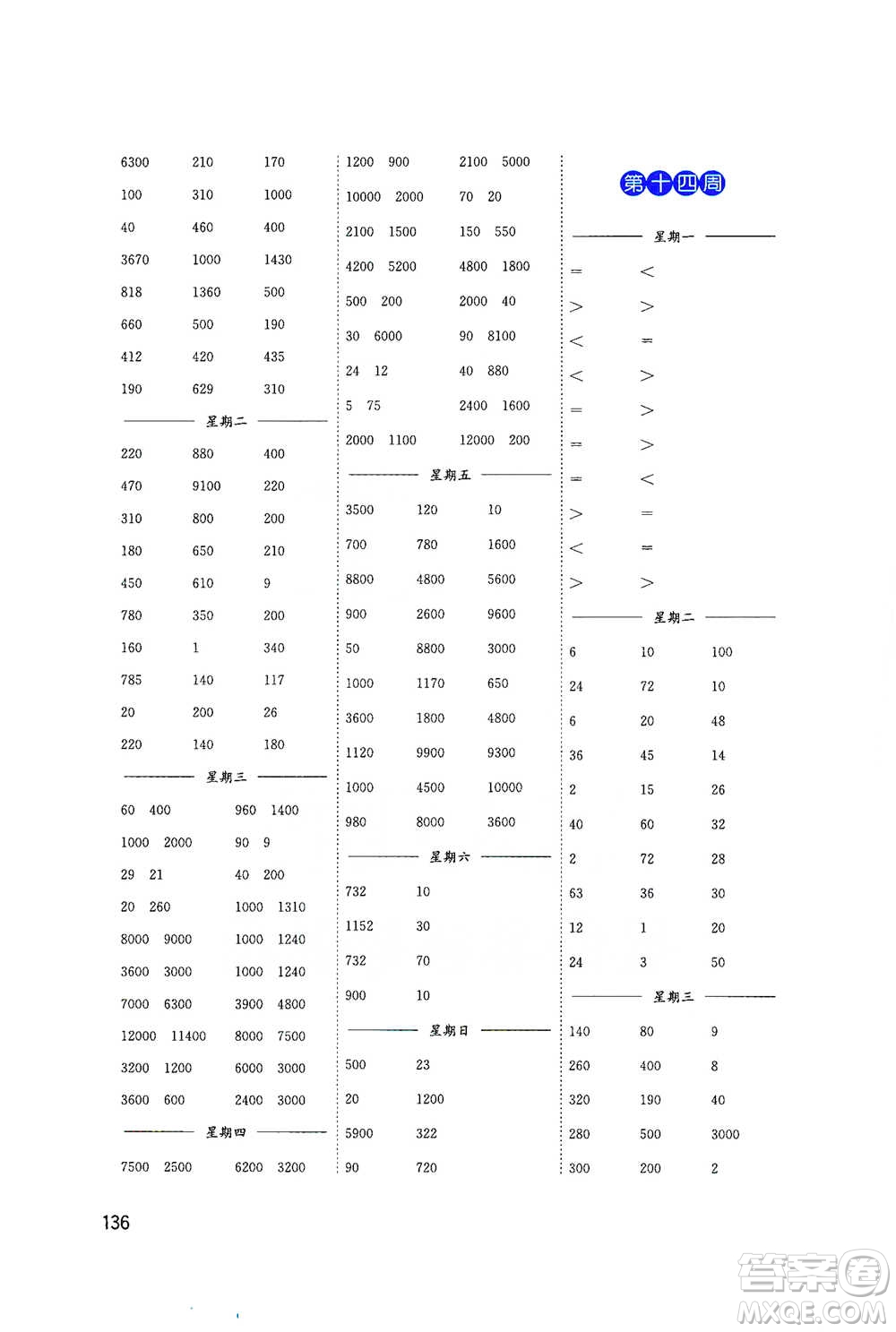 東南大學(xué)出版社2021名師點撥分級培優(yōu)速算能手?jǐn)?shù)學(xué)四年級下冊參考答案