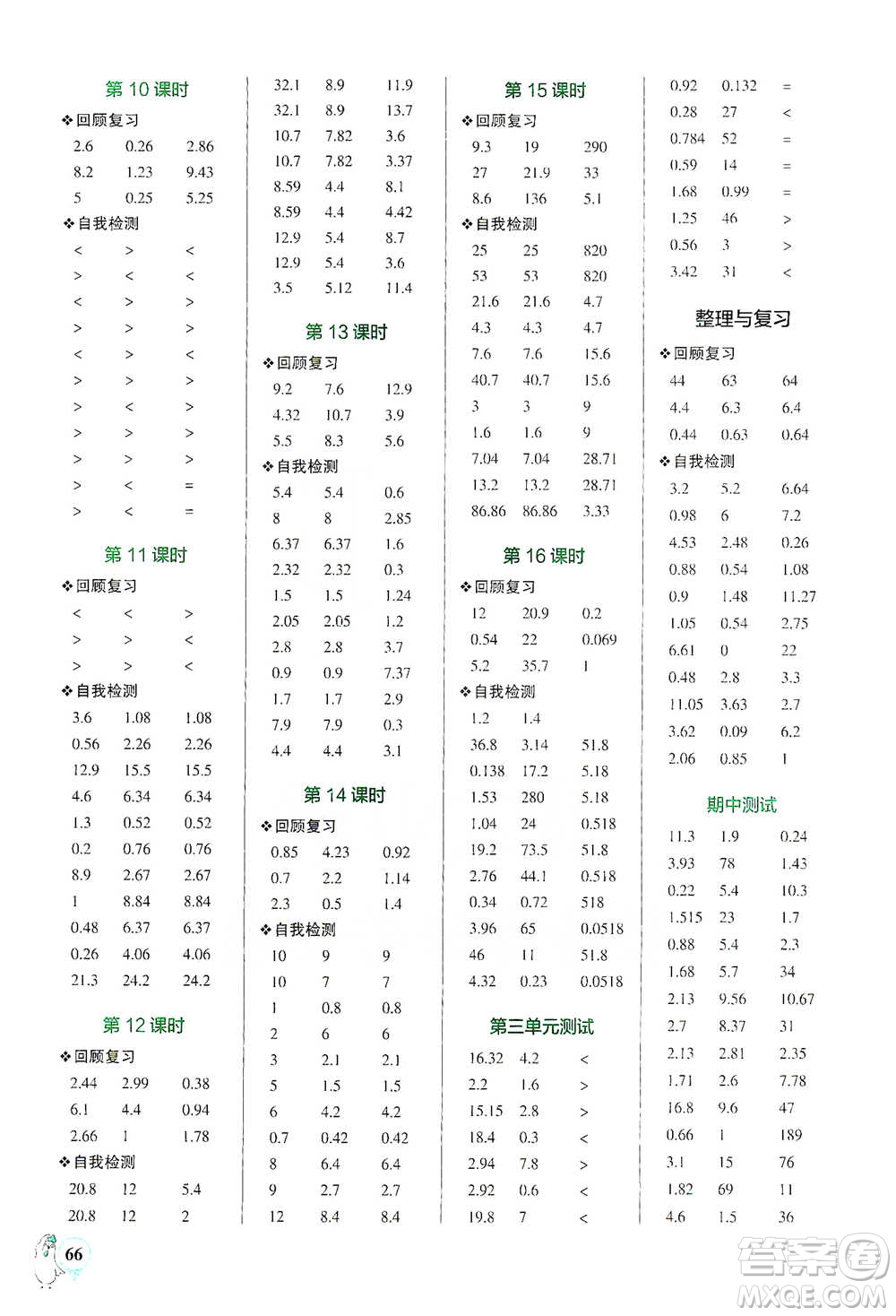 遼寧教育出版社2021小學(xué)學(xué)霸口算四年級下冊數(shù)學(xué)北師版參考答案