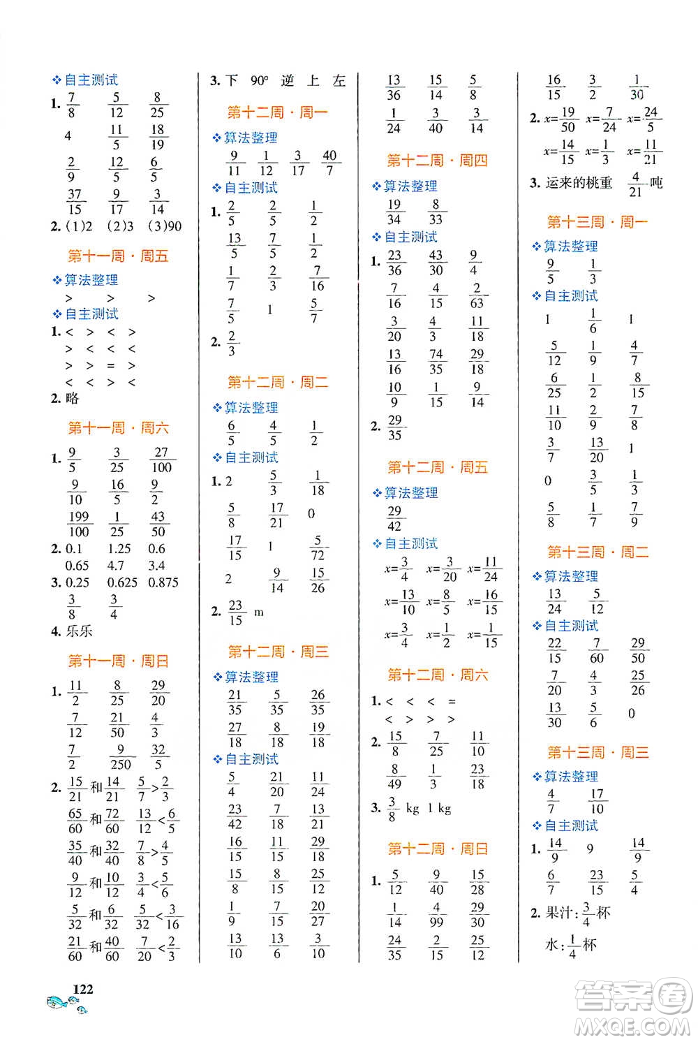 遼寧教育出版社2021小學(xué)學(xué)霸天天計(jì)算五年級(jí)下冊(cè)數(shù)學(xué)人教版參考答案