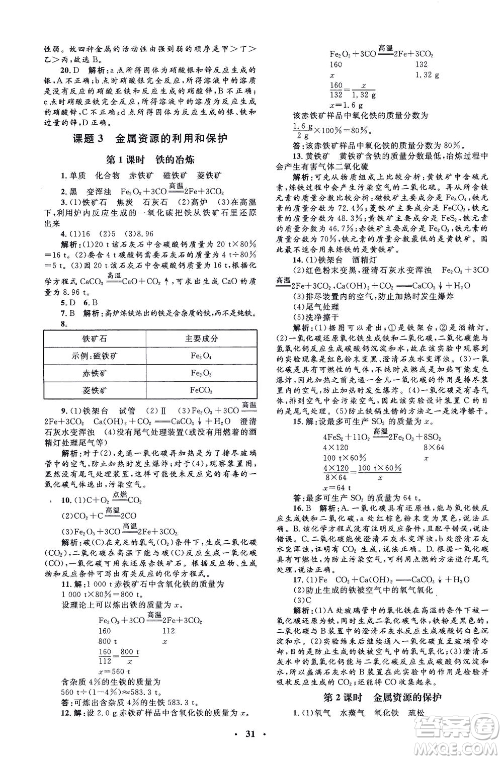 上海大學(xué)出版社2021非常1+1完全題練九年級(jí)化學(xué)下冊(cè)人教版答案