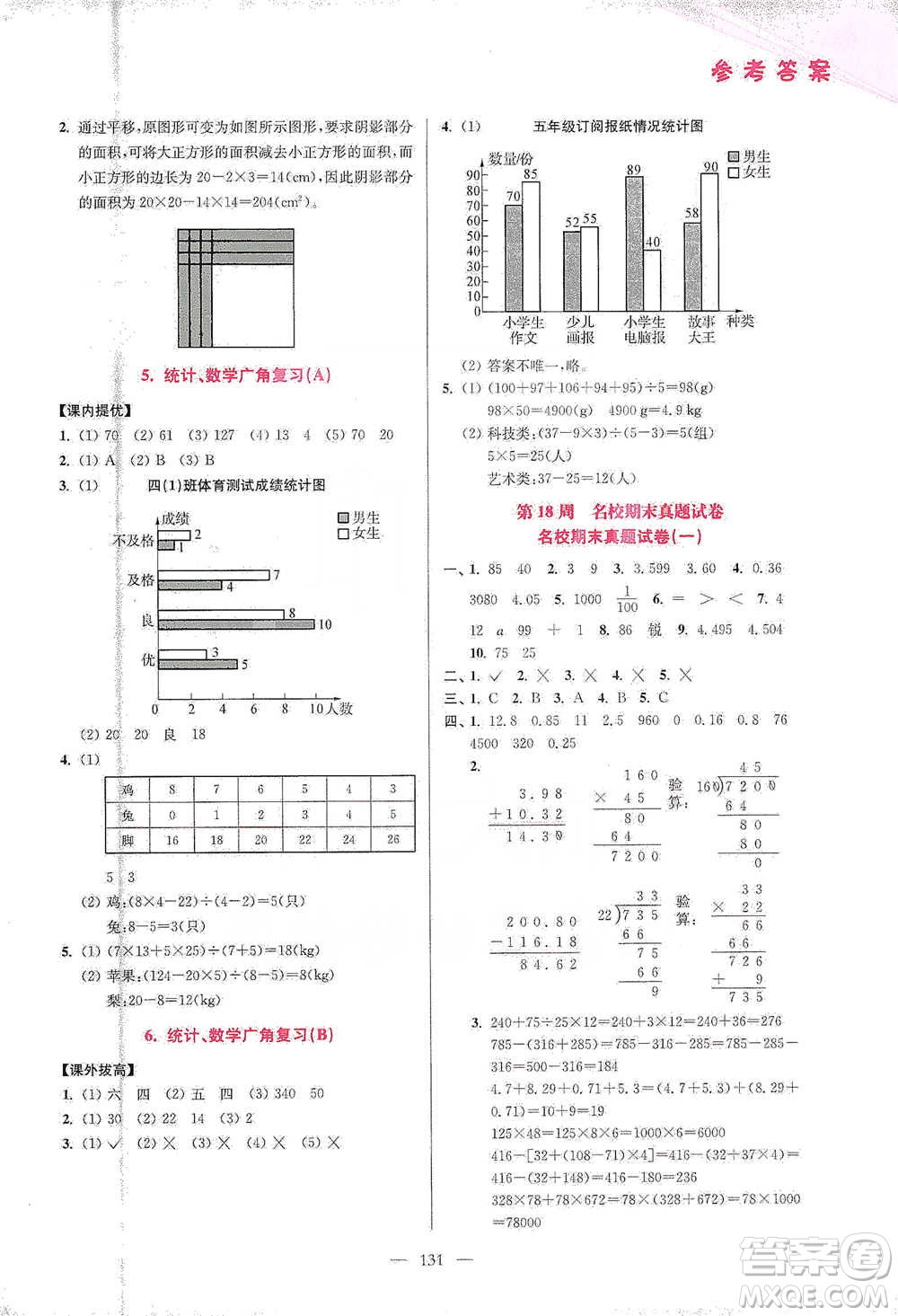 江蘇鳳凰美術(shù)出版社2021超能學(xué)典小學(xué)數(shù)學(xué)從課本到奧數(shù)同步練四年級下冊人教版參考答案