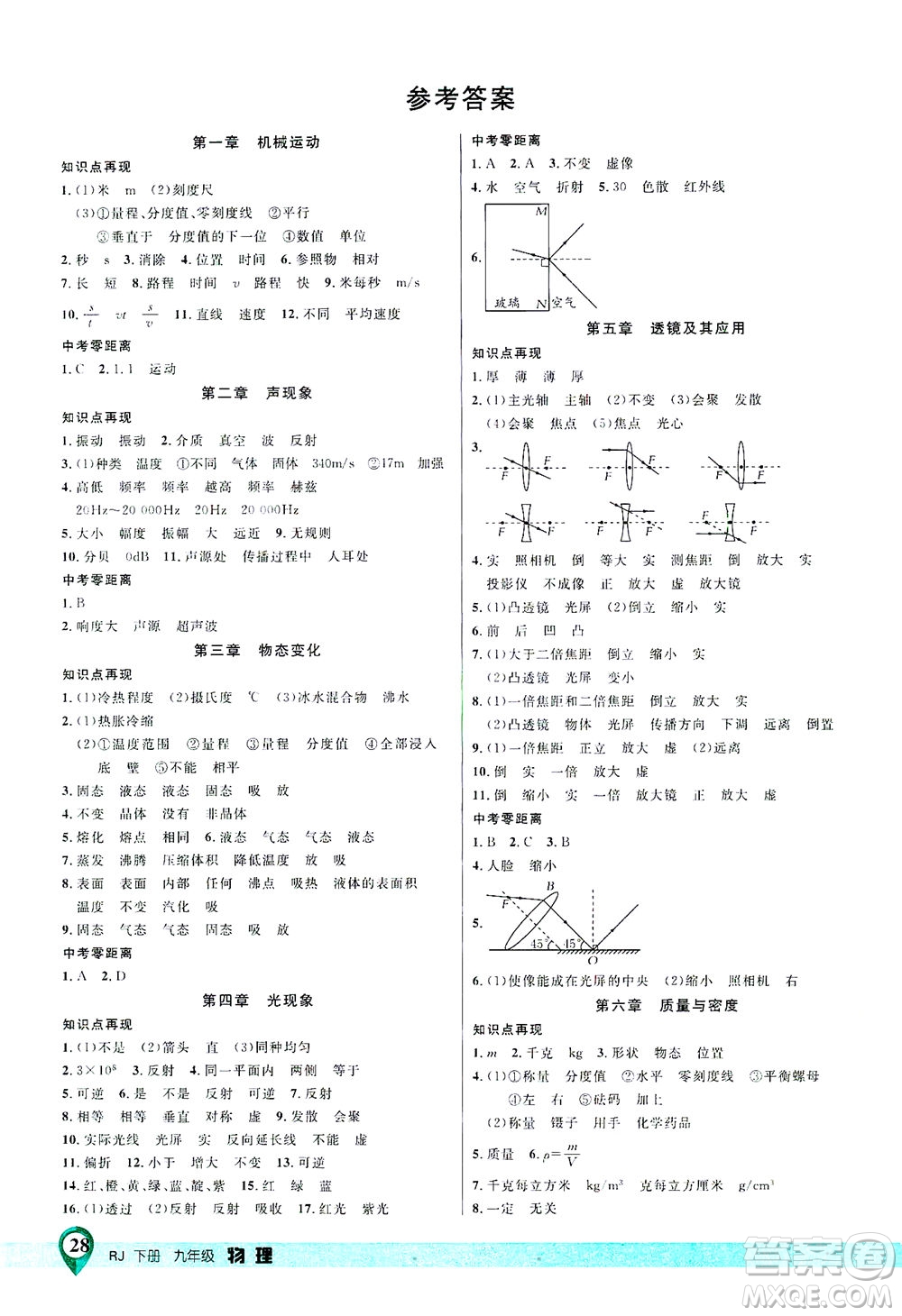 延邊大學(xué)出版社2021一線課堂九年級(jí)物理下冊(cè)人教版答案