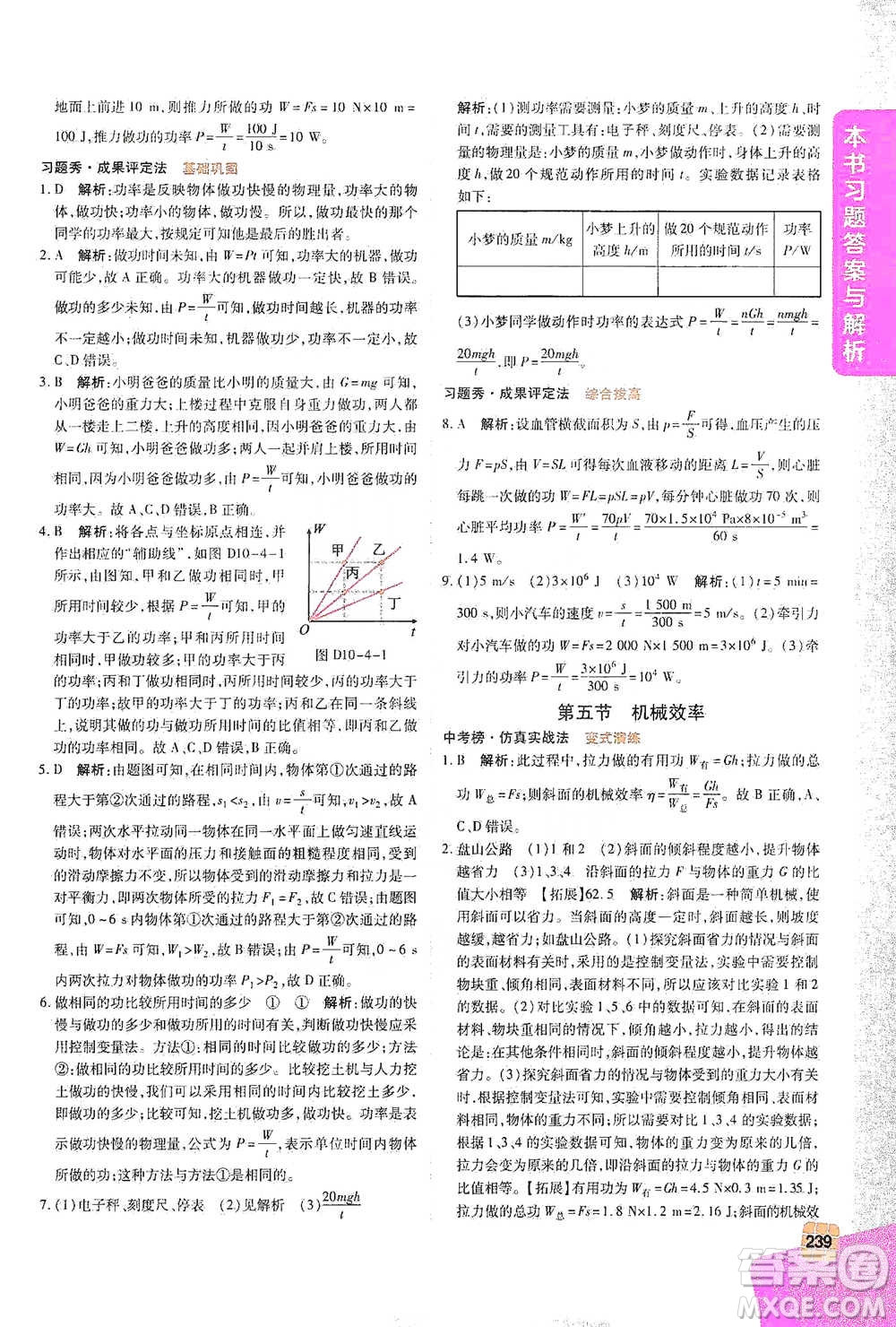 北京教育出版社2021倍速學(xué)習(xí)法八年級(jí)物理下冊(cè)滬科版參考答案