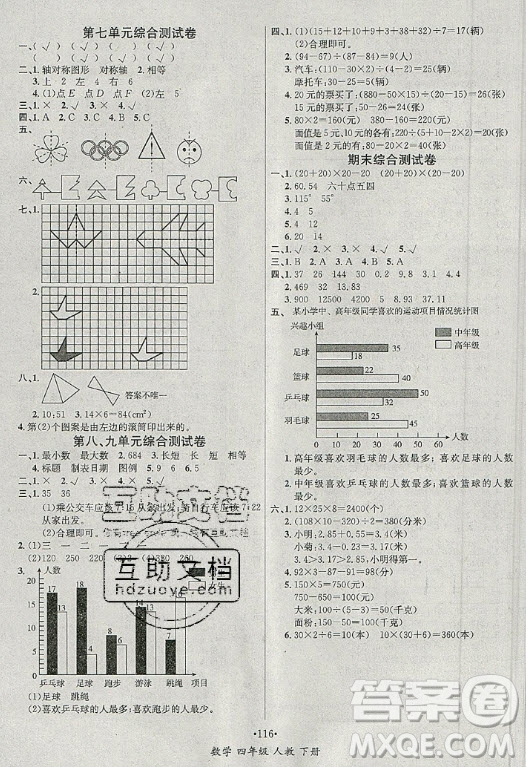 海南出版社2021名師名題數(shù)學(xué)四年級下冊人教版答案