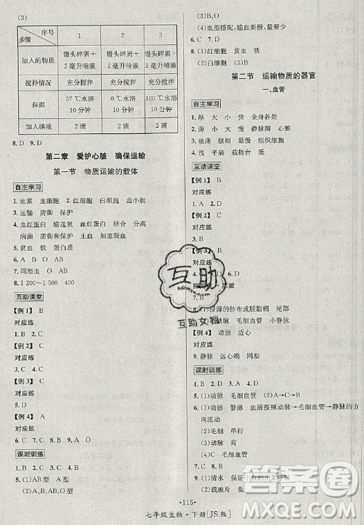 海南出版社2021名師名題生物七年級(jí)下冊(cè)冀少版答案