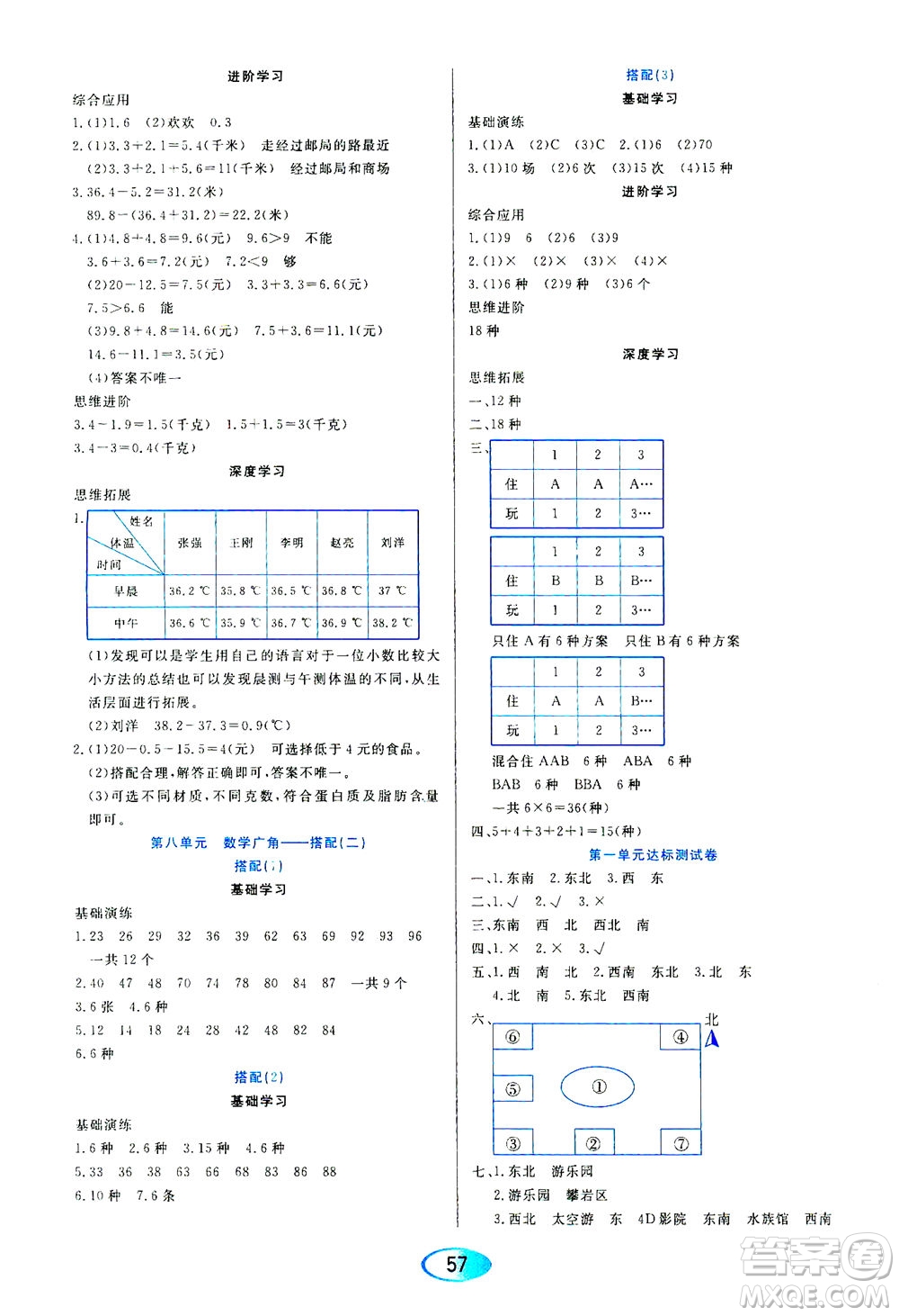 黑龍江教育出版社2021資源與評價三年級數學下冊人教版答案