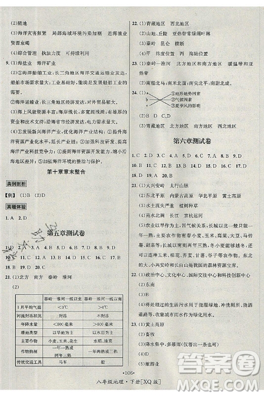 海南出版社2021名師名題地理八年級下冊XQ商務(wù)星球版答案