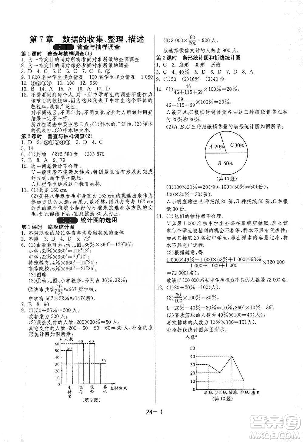 江蘇人民出版社2021年1課3練單元達(dá)標(biāo)測試八年級(jí)下冊數(shù)學(xué)蘇科版參考答案