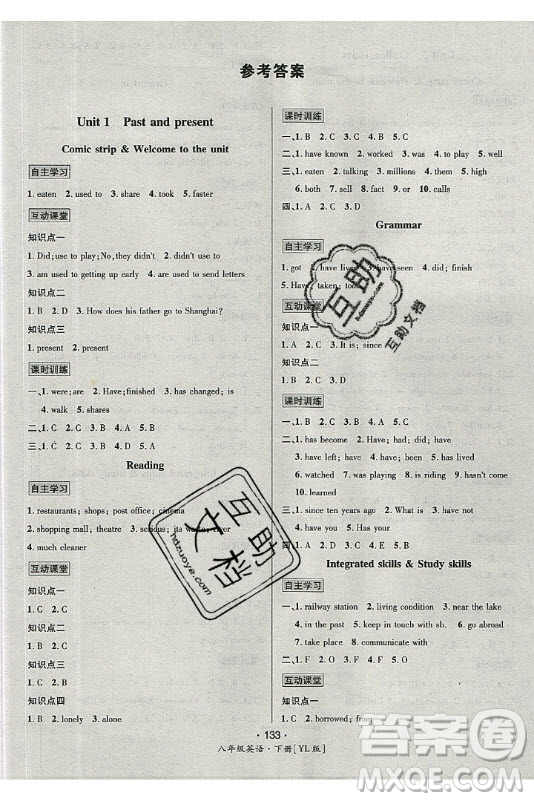 海南出版社2021名師名題英語(yǔ)八年級(jí)下冊(cè)YL譯林版答案