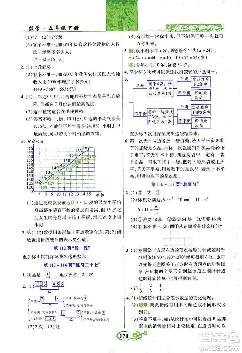 武漢出版社2021奇跡課堂數(shù)學(xué)五年級(jí)下冊(cè)人教版答案