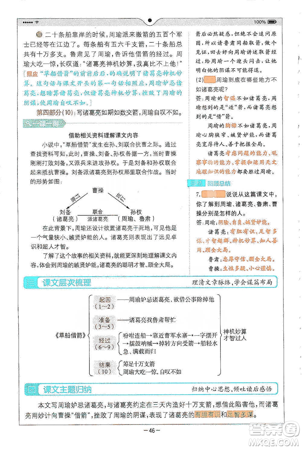 浙江教育出版社2021全易通五年級下冊語文人教版參考答案